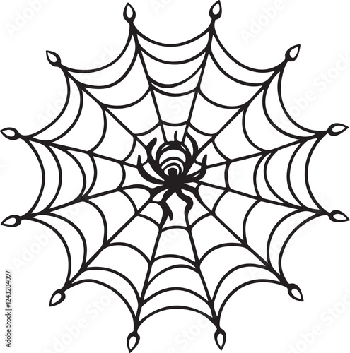 spider web silhouette vector designs