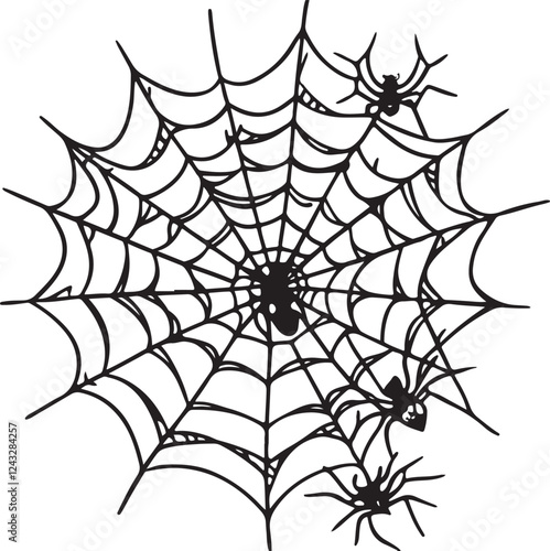 spider web silhouette vector designs