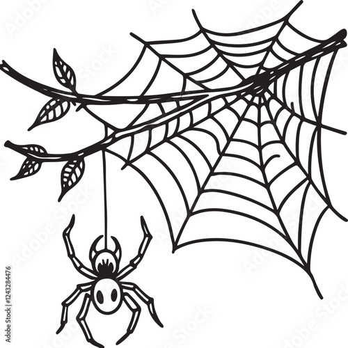 spider web silhouette vector designs