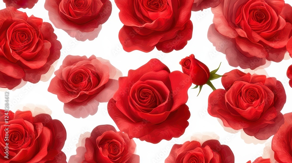 A close-up of a vibrant red rose with delicate dewdrops on its petals, isolated on a pure white background. A close-up of a vibrant red rose with delicate dewdrops on its petals, isolated on a pure white background.