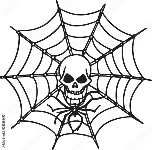 spider web silhouette vector designs