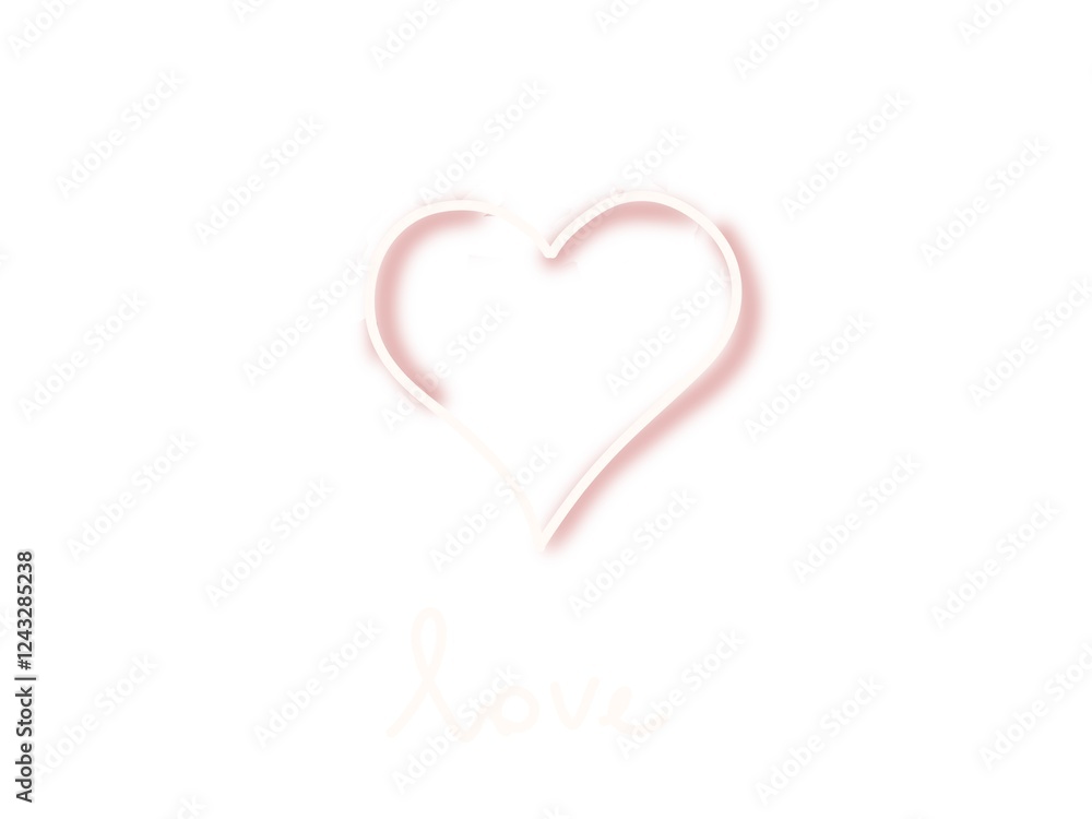 A heart with thin lines and the word A heart with thin lines and the word