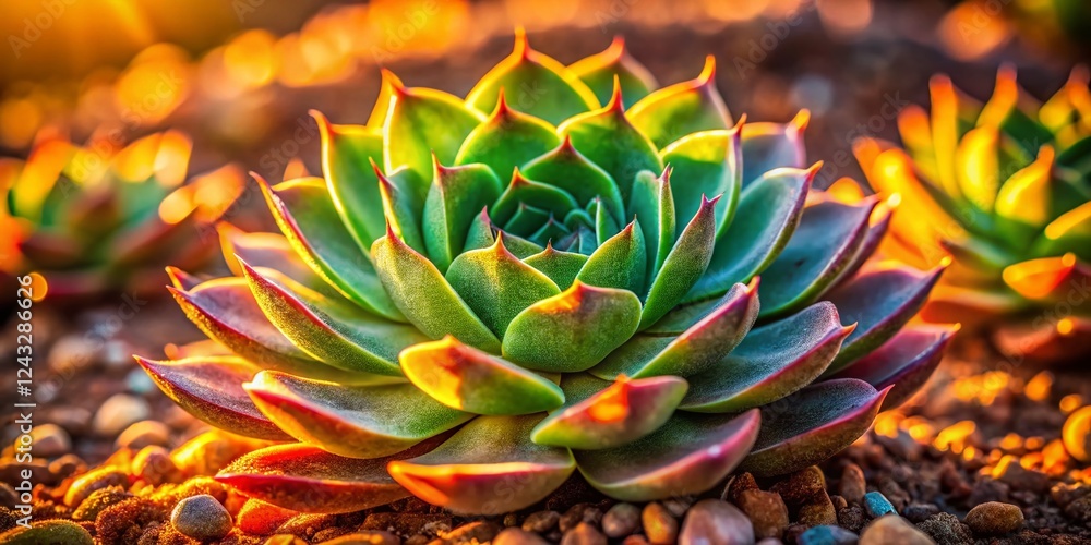Close-Up Desert Succulent Macro Photography: Arid Plant Texture and Detail Close-Up Desert Succulent Macro Photography: Arid Plant Texture and Detail