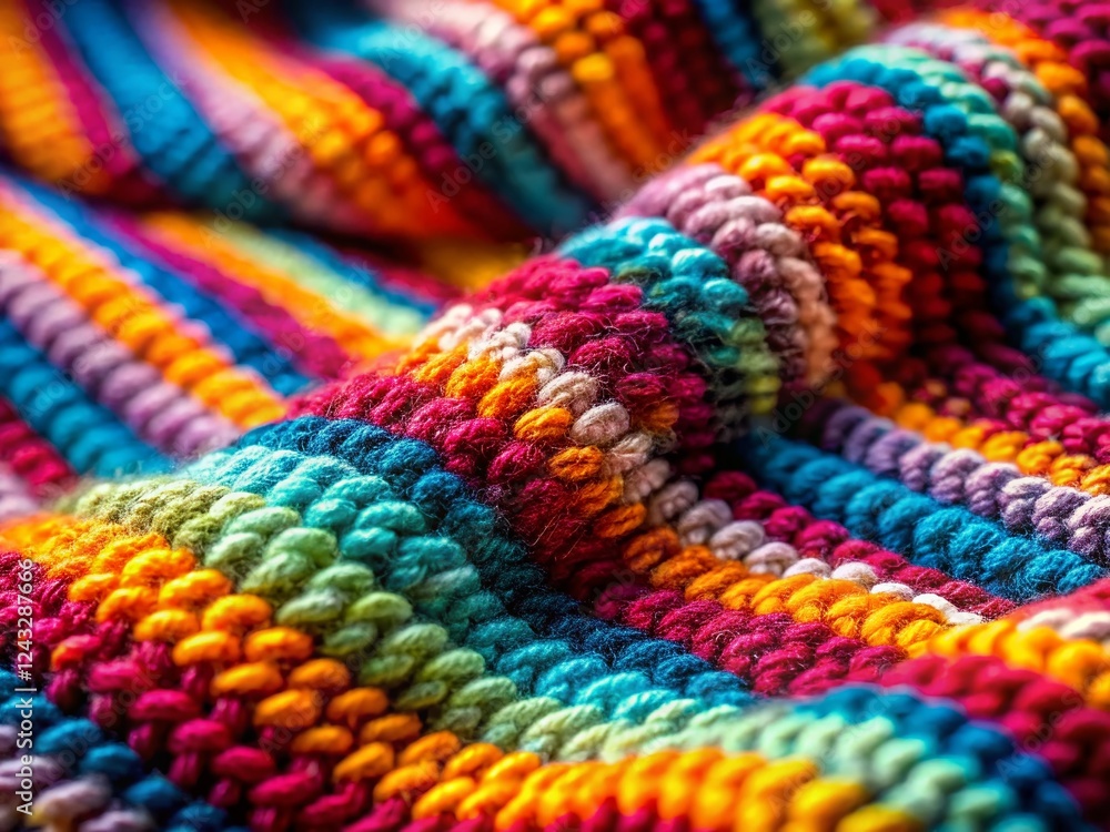 Close-Up Knit Texture: Detailed Striped Wool Fabric Background Close-Up Knit Texture: Detailed Striped Wool Fabric Background