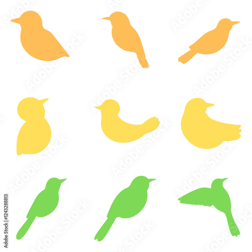 Lovebird Animal Silhouette Icon Set