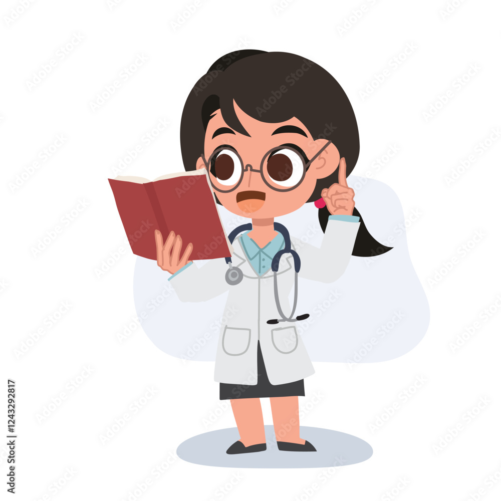 Adorable cartoon female doctor providing professional medical guidance in a friendly and informative healthcare Adorable cartoon female doctor providing professional medical guidance in a friendly and informative healthcare