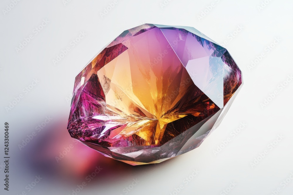 Intricate Faceted Gemstone Illustration Intricate Faceted Gemstone Illustration
