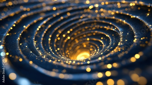 Artistic rendering of a sales funnel with golden pathways, representing successful conversion rate optimization.