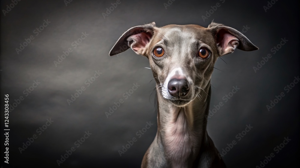 Creepy Italian Greyhound Dog: A Quirky, Unconventional Portrait with Copy Space Creepy Italian Greyhound Dog: A Quirky, Unconventional Portrait with Copy Space
