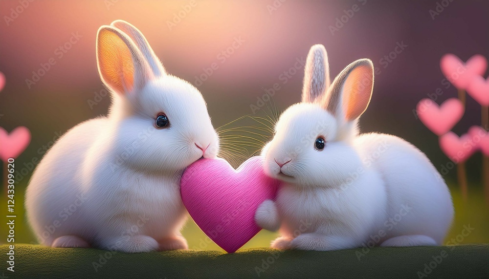 Obraz premium rabbit with heart