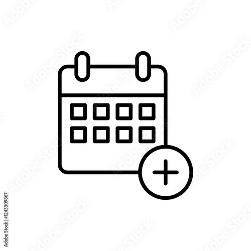 Appointment outline icons, minimalist vector illustration ,simple transparent graphic element .Isolated on white background