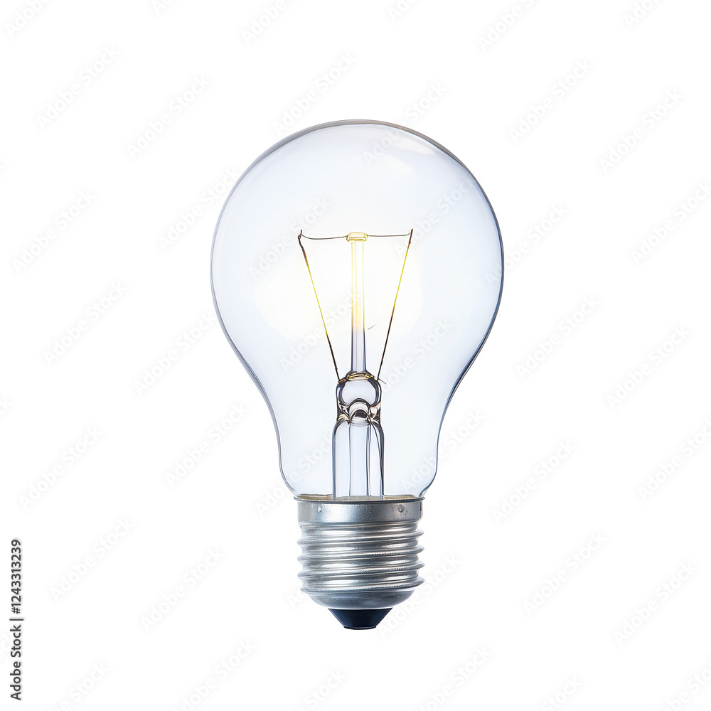Light bulb with a glowing filament, white isolated background. Light bulb with a glowing filament, white isolated background.