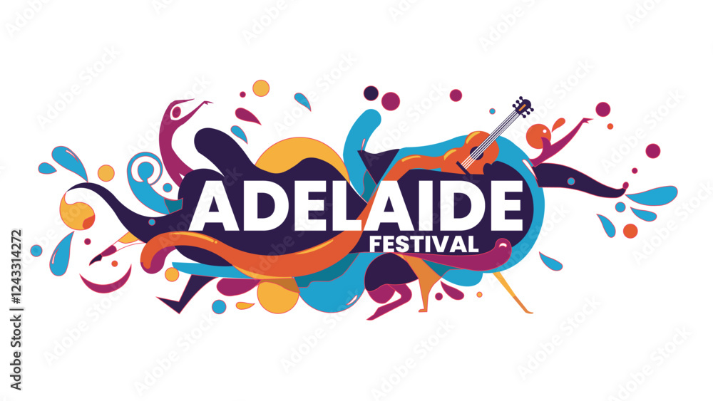 Fototapeta premium Adelaide Festival Colorful Music Logo