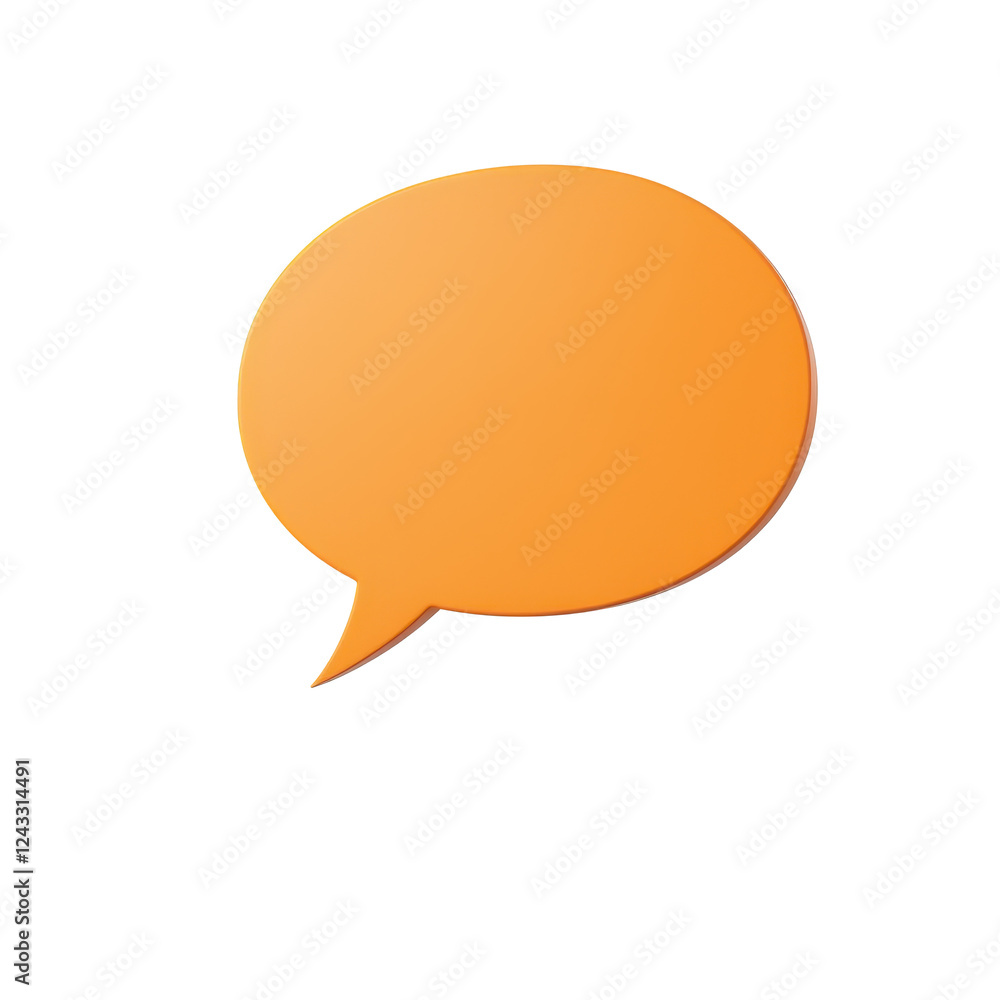 Orange speech bubble with a white isolate background Orange speech bubble with a white isolate background