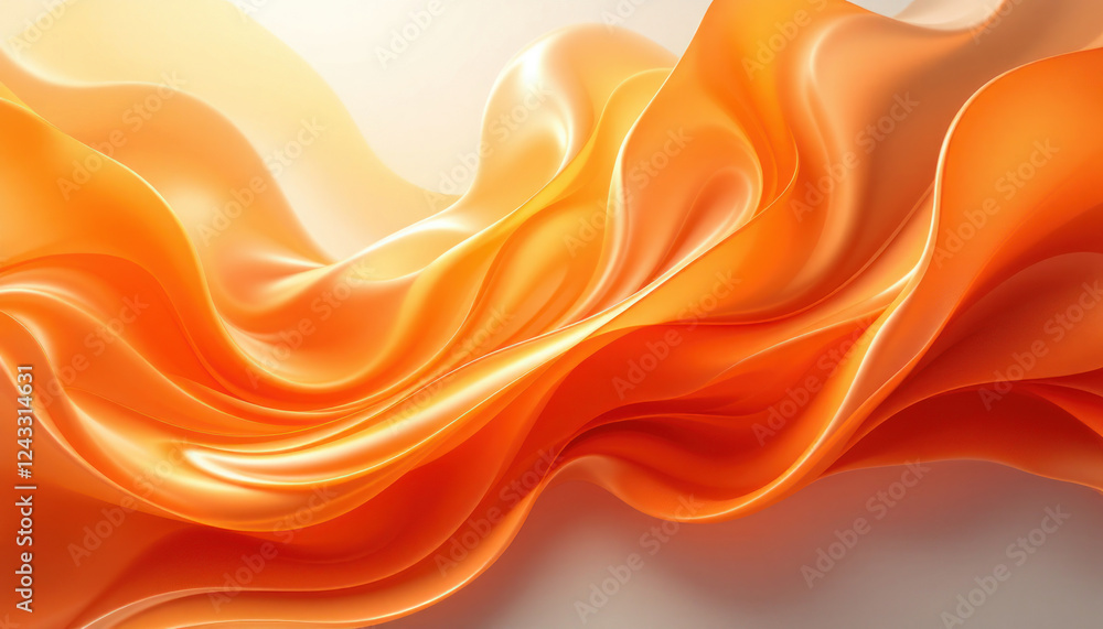 Obraz premium Abstract Orange Fabric Flowing Softly Graceful Design