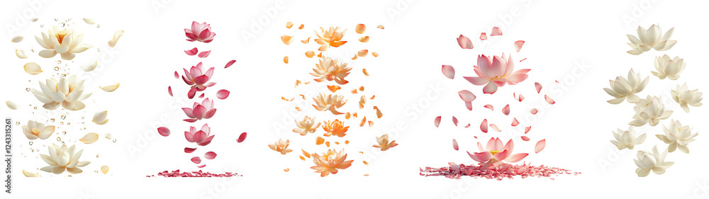 Falling Petals: A Serene Floral Symphony Falling Petals: A Serene Floral Symphony