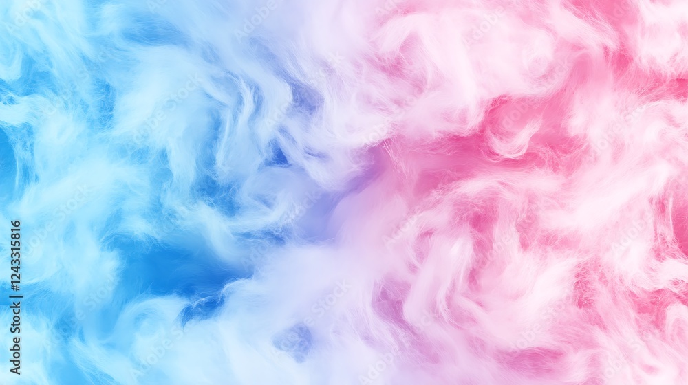 Fototapeta premium Cotton Candy Fluffy Background – Sweet Pastel Design for Party Branding & Candy Packaging