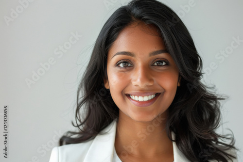 indian businesswoman on white background