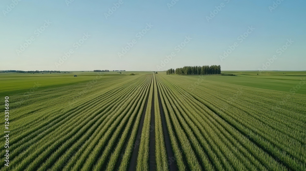 Aerial View of Serene Green Fields Aerial View of Serene Green Fields