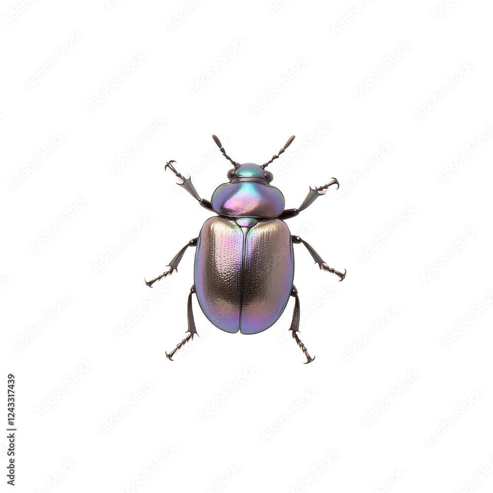Shiny metallic beetle on a white isolated background. Shiny metallic beetle on a white isolated background.