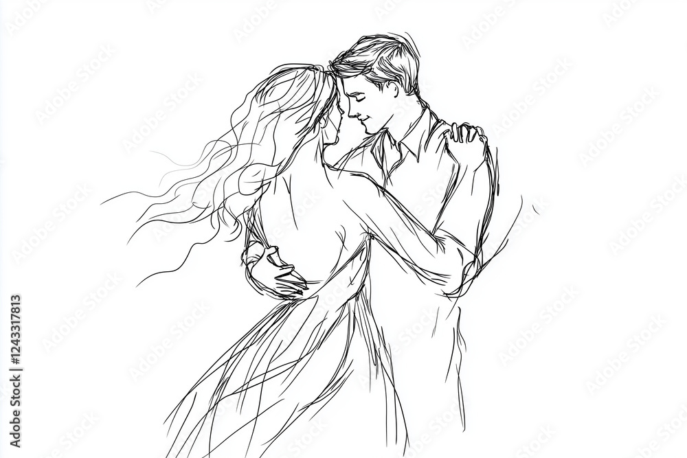 Fototapeta premium Couple dancing joyfully in elegant attire