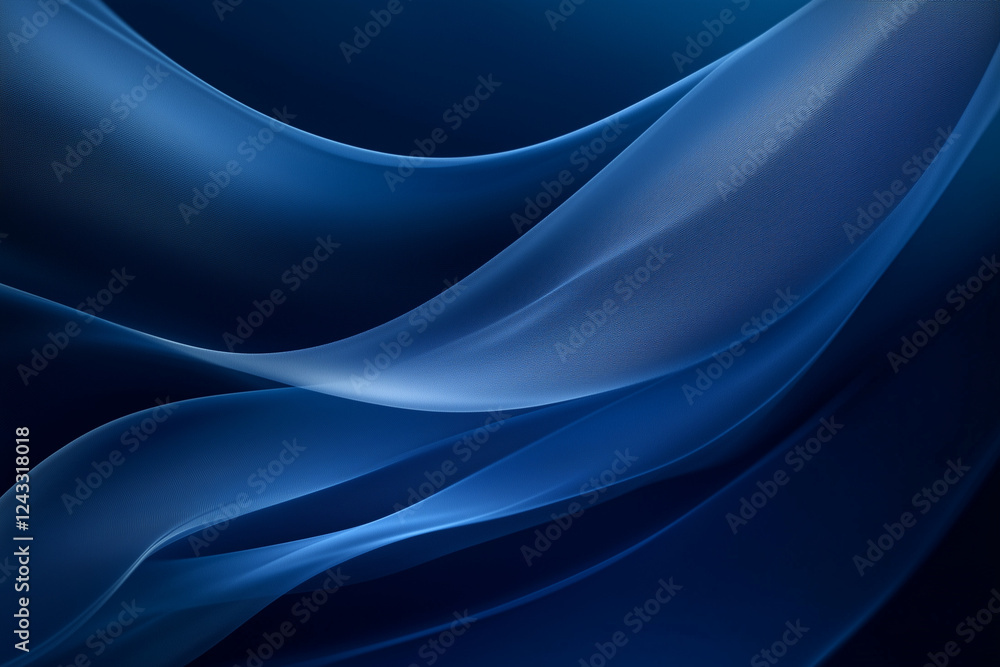 Obraz premium Abstract blue waves flowing smoothly