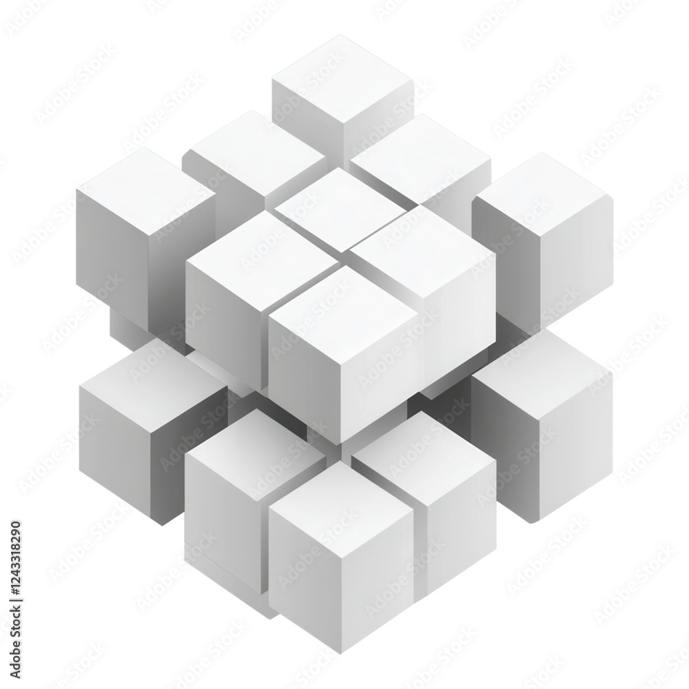 3D Shaded Geometric Cube with Transparent Background, Ideal for Digital Design and Graphic Projects 3D Shaded Geometric Cube with Transparent Background, Ideal for Digital Design and Graphic Projects