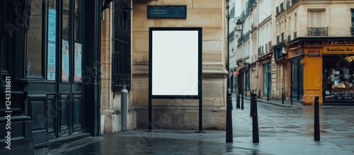 Blank Billboard Mockup on a Parisian Street