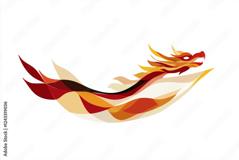 Colorful dragon boat illustration on white background Colorful dragon boat illustration on white background
