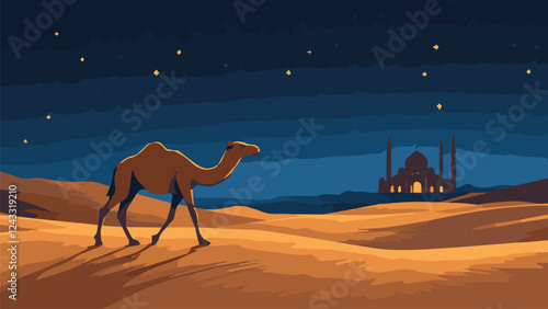 camel in the desert