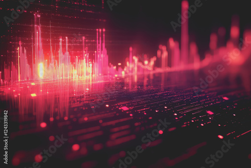 Wallpaper Mural Abstract background Digital data financial investment and trading graph chart. Torontodigital.ca