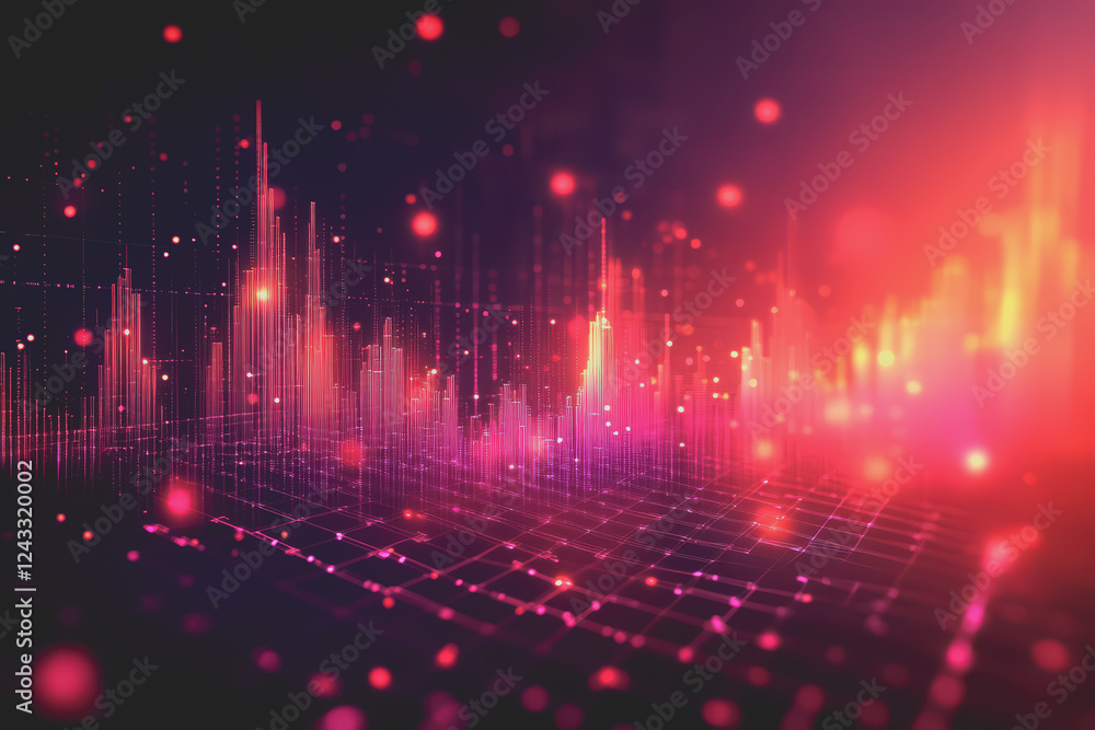 Fototapeta premium Abstract background Digital data financial investment and trading graph chart.