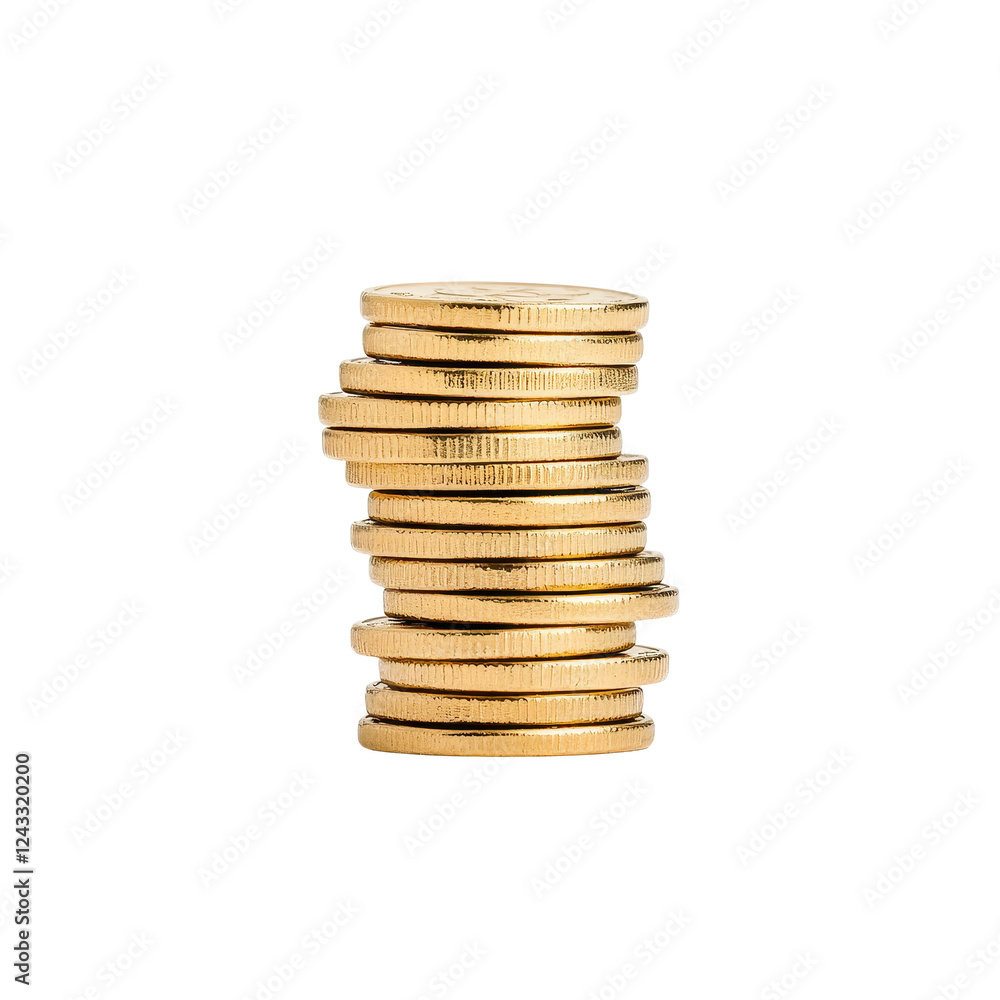 Stack of golden coins isolated on white background. Stack of golden coins isolated on white background.