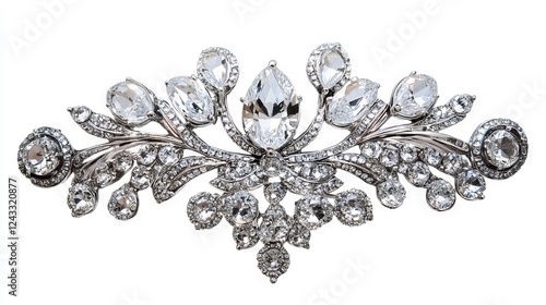 Elegant vintage brooch design featuring intricate crystal detailing for special occasions or bridal wear