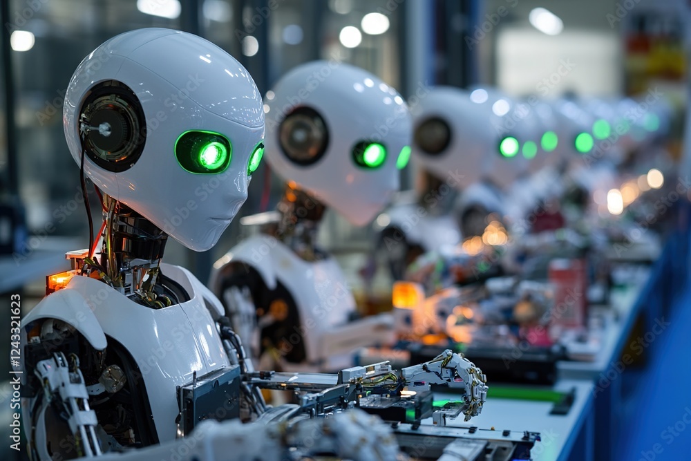 Advanced Robots Perform Precise Assembly Tasks Efficiently in Modern Factory Settings Advanced Robots Perform Precise Assembly Tasks Efficiently in Modern Factory Settings