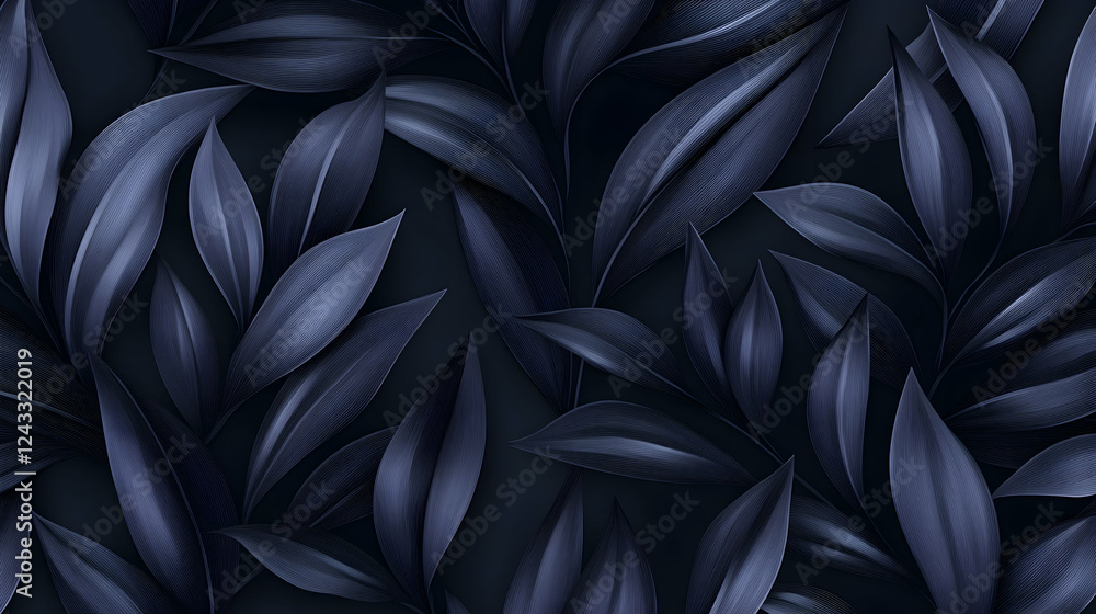 Dark moody leaves seamless pattern, abstract design, nature Dark moody leaves seamless pattern, abstract design, nature
