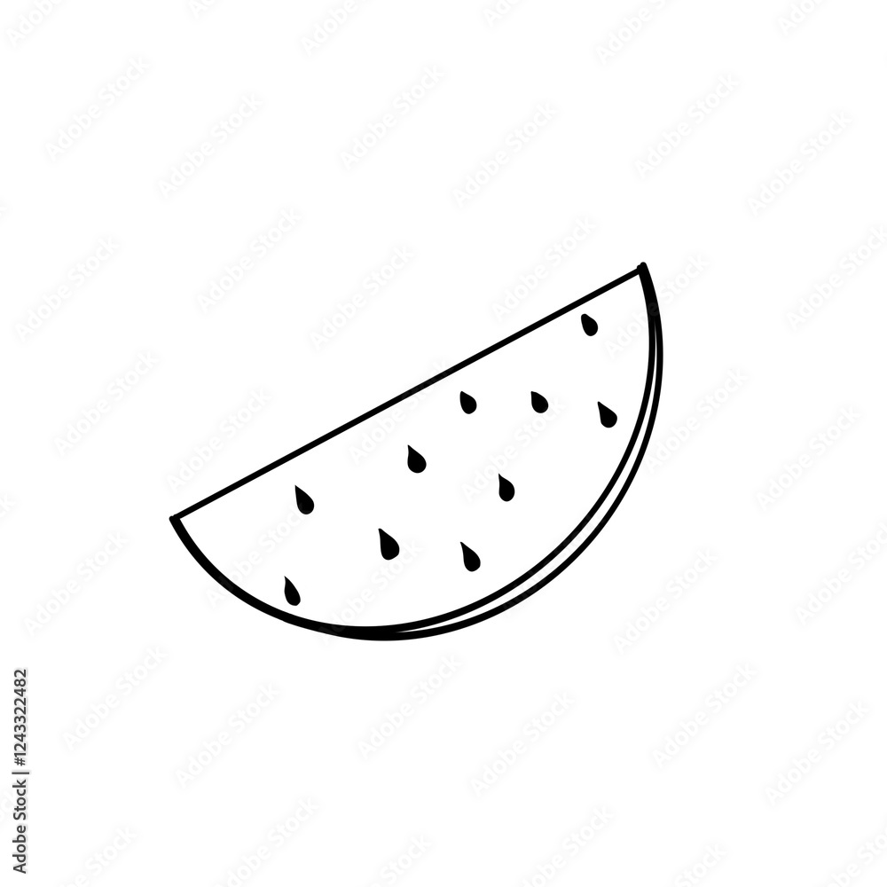 Fruits and vegetables - watermelon sketch Fruits and vegetables - watermelon sketch