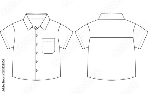 baby boy Short sleeved shirt vector illustration Front and back design