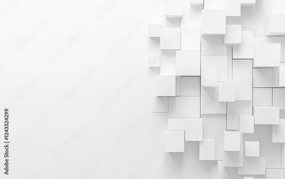 White cubes abstract background texture, copy space White cubes abstract background texture, copy space
