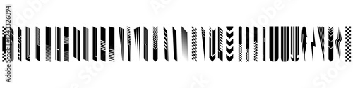 Hood rally racing stripes icon vector set. Racing stripes illustration sign collection. Racing car sticker symbol or logo.