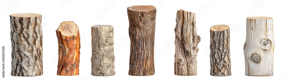 Rustic Wooden Logs Tree Trunk Slices Natural Wood Textures Crafts, Transparent Background, Ai Generative Images Rustic Wooden Logs Tree Trunk Slices Natural Wood Textures Crafts, Transparent Background, Ai Generative Images