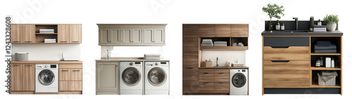 Modern Laundry Room Designs: Four Stylish Cabinet & Washer/Dryer Combinations