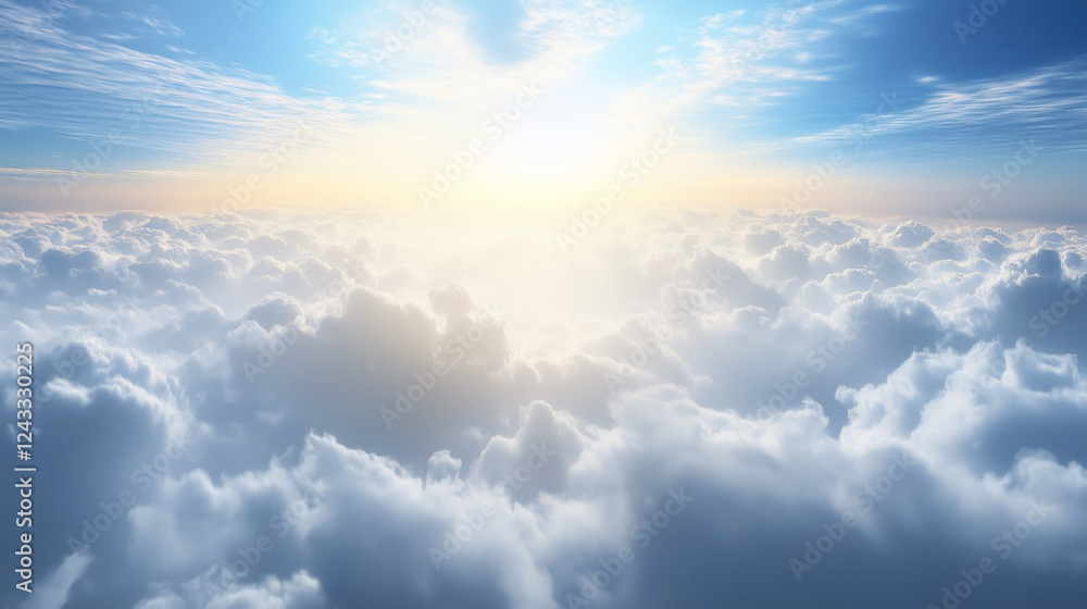 Illustration cloudy sky with clouds, Visualization of heaven concept, AI generated Illustration cloudy sky with clouds, Visualization of heaven concept, AI generated