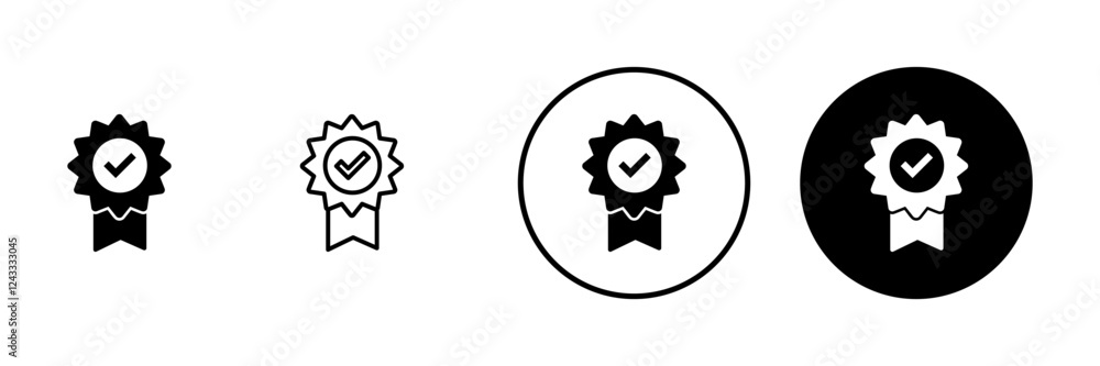 Approved icon vector. Certified Medal Icon Approved icon vector. Certified Medal Icon