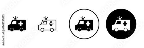 Ambulance icon vector. ambulance truck sign and symbol. ambulance car