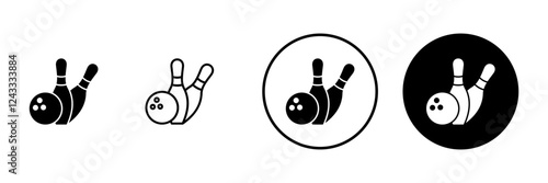 Bowling icon vector. bowling ball and pin sign and symbol.
