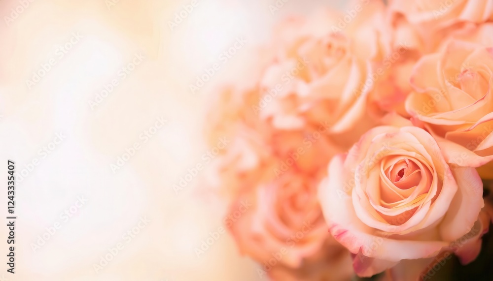 soft peach rose bouquet with delicate pink-tipped petals, romantic floral background for wedding invitations and decor
soft peach rose bouquet with delicate pink-tipped petals, romantic floral background for wedding invitations and decor