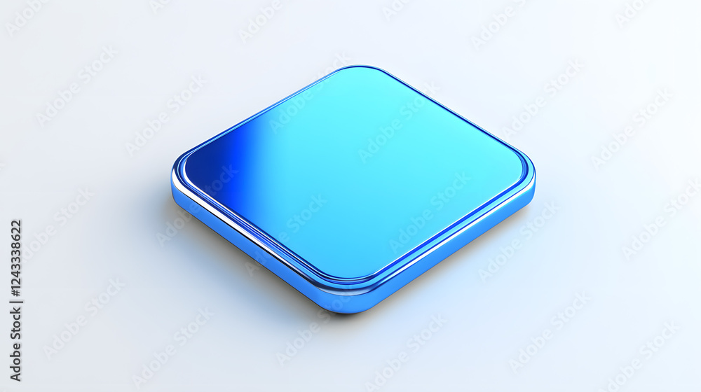 Blank Mobile application icon, button - Blue square with round corners. 3d rendering, white background
Blank Mobile application icon, button - Blue square with round corners. 3d rendering, white background