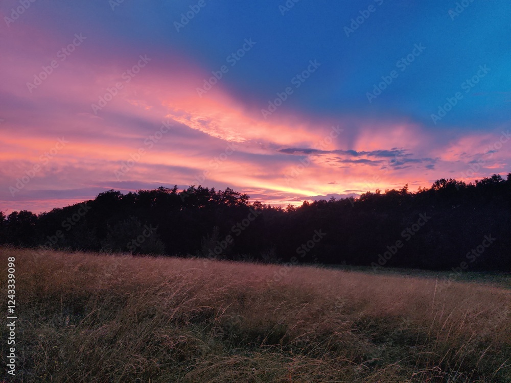 Breathtaking sunset with a gradient of blue and pink. Breathtaking sunset with a gradient of blue and pink.