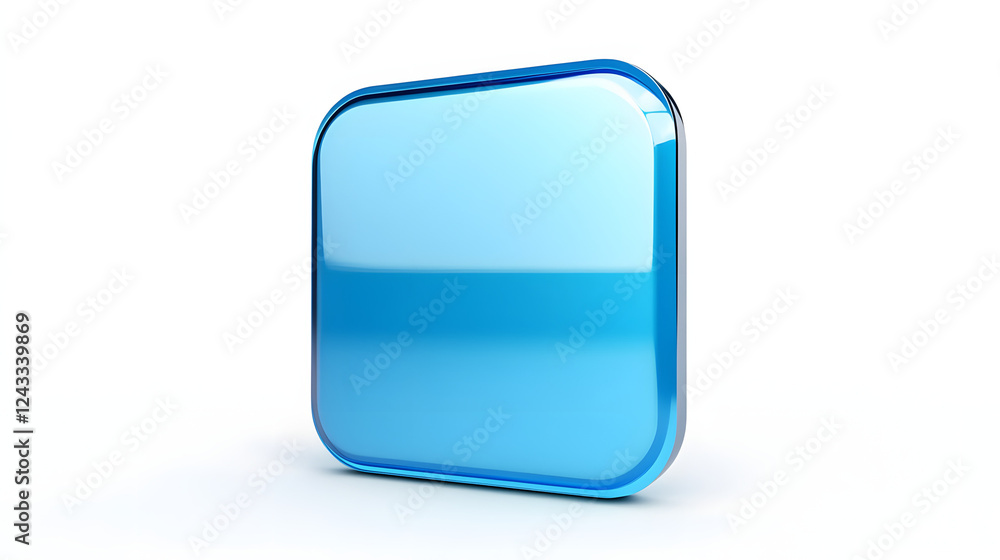 Blank Mobile application icon, button - Blue square with round corners. 3d rendering, white background
Blank Mobile application icon, button - Blue square with round corners. 3d rendering, white background